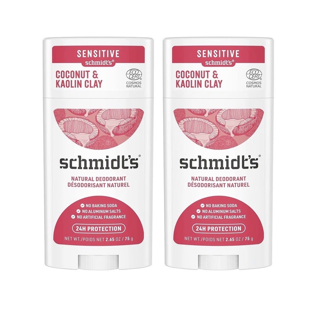 Schmidt's Sensitive Deodorant Coconut‎ & Kaolin Clay 2 Pack